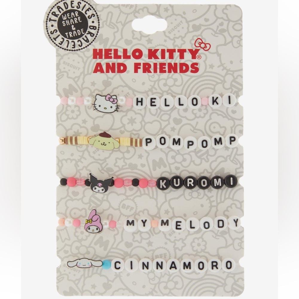Hello Kitty & Friends Beaded Bracelet Set Hot Topic My Melody Kuromi Cinnamoroll